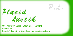 placid lustik business card
